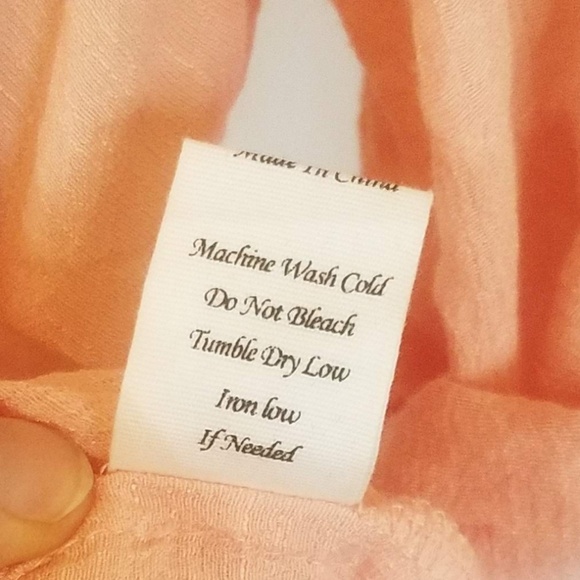 **SOLD ** Anthropologie Peach Lace Tie Mesh Top - Picture 6 of 7